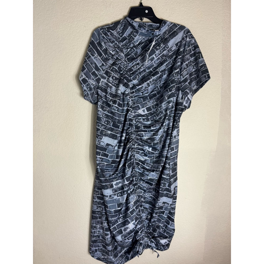 Women's Romeo Hunte The Drop Knit Dress 3X Gray Brick Print